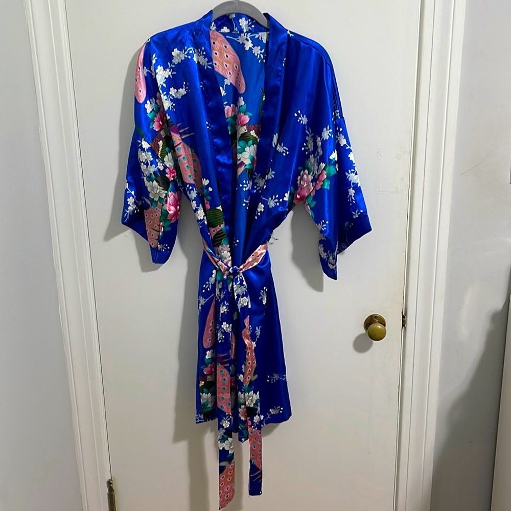 Blue kimono, one size.